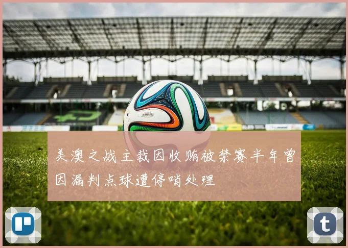 美澳之战主裁因收贿被禁赛半年曾因漏判点球遭停哨处理